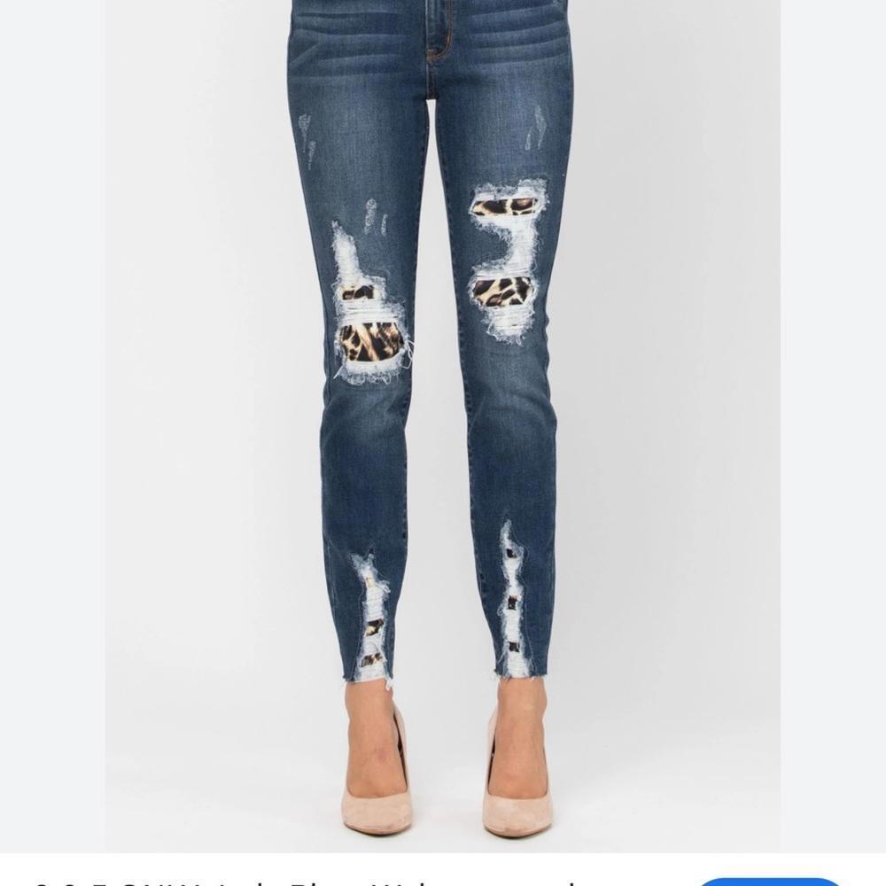 Judy Blue Leopard distressed jeans